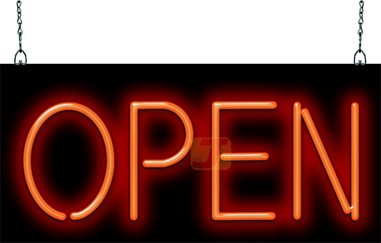 Open Neon Sign