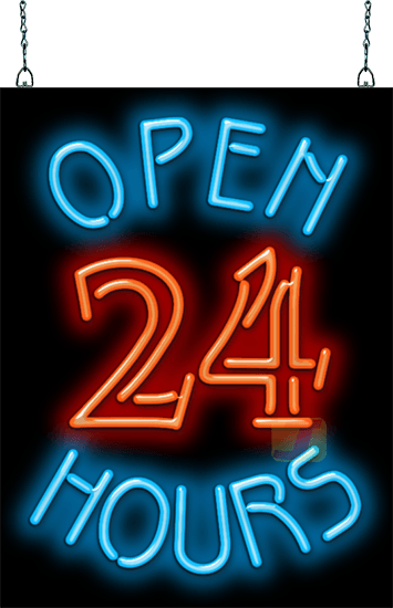 Open 24 Hours Neon Sign