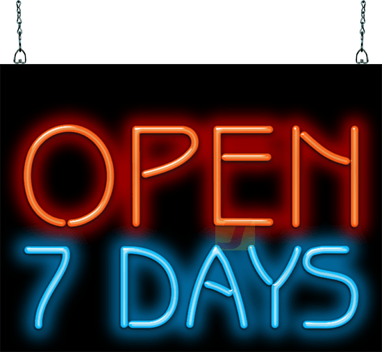 Open 7 Days Neon Sign