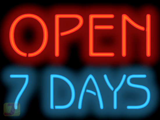 Open 7 Days Neon Sign OGM2570 Jantec Neon