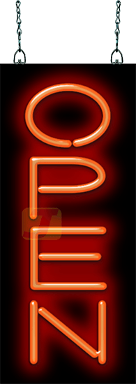 Classic Neon Open Sign Vertical