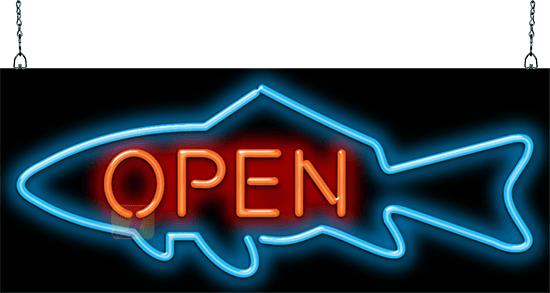 Fish Open Neon Sign