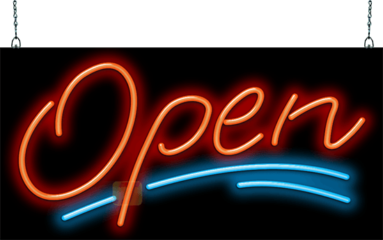 Elegant Open Neon Sign Large