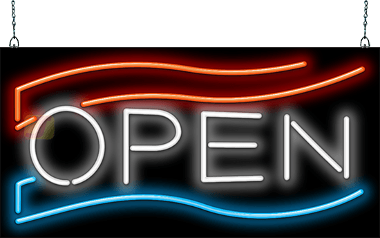 Patriotic Open Neon Sign