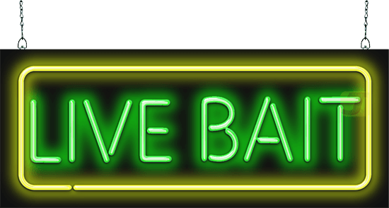 Live Bait with Border Neon Sign