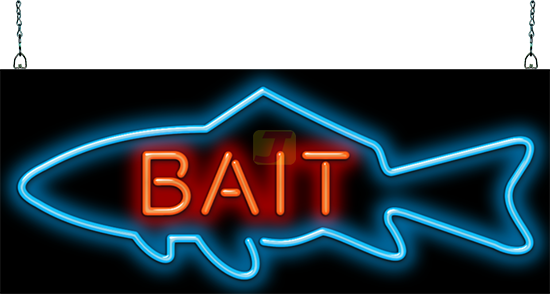 Bait with Fish Neon Sign