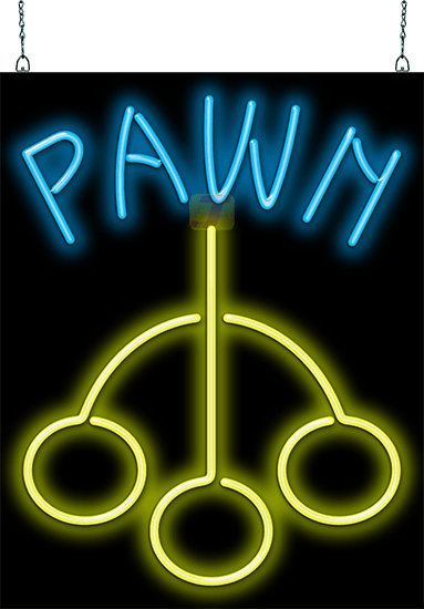Pawn with Graphic Neon Sign