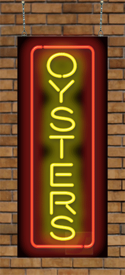 Oysters with Border Neon Sign