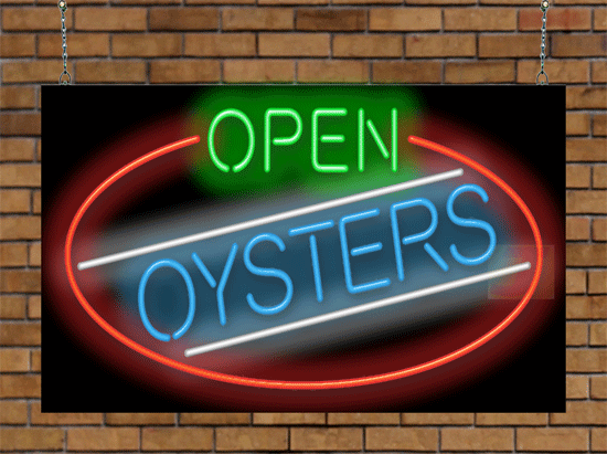 Open Oysters Neon Sign