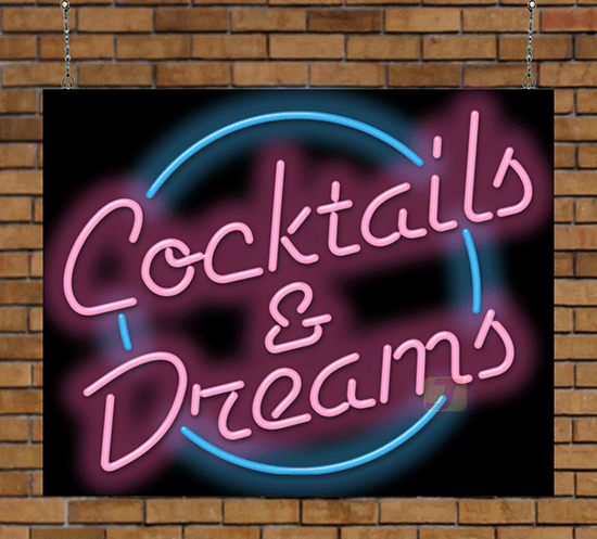 Cocktails & Dreams Neon Sign