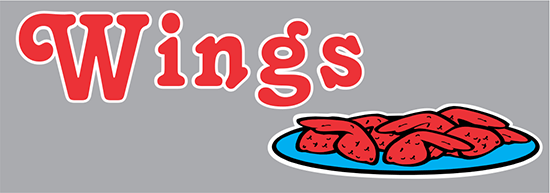 Wings Window Cling Sign