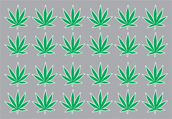 Hemp Leaf Window Clings - Set of 24