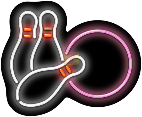 Bowling Pins and Ball Neon Sign