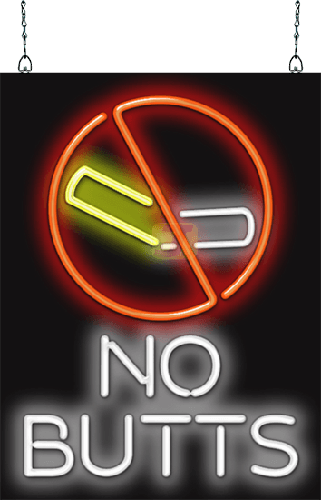 No Butts Neon Sign