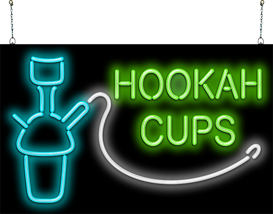Hookah Cups Neon Sign