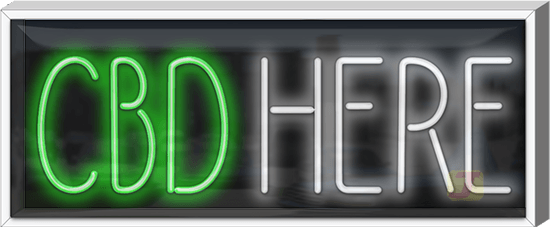 Outdoor XL CBD Here Neon Sign