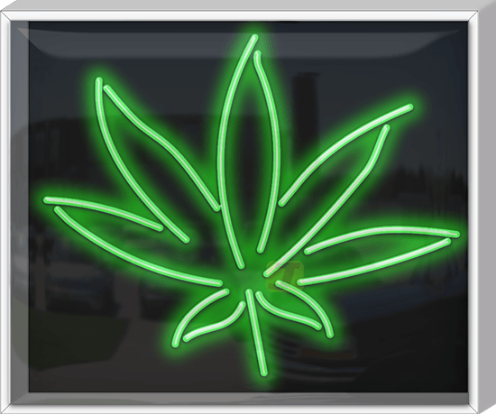 Outdoor XL Hemp Leaf Neon Sign