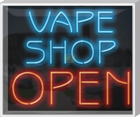 Outdoor Vape Shop Open Neon Sign