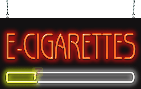 E-Cigarettes with Graphic Neon Sign