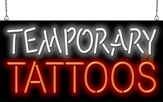 Temporary Tattoos Neon Sign