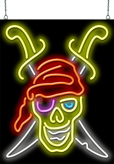 Pirate Tattoo Graphic Neon Sign