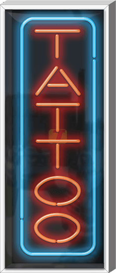 Outdoor XL Vertical Tattoo Neon Sign