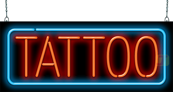 White Tattoo Red Line LED Neon Sign  Tattoo Neon Signs  Everything Neon