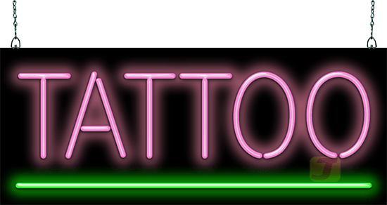 Tattoo salon logo in a neon style neon sign Vector Image