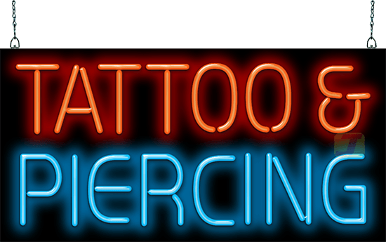 Tattoo Studio Logo in a Neon Style Neon Sign Emblem a Symbol of Mans  Heart is Pierced by the Sword Bright Stock Vector  Illustration of  design light 107404408