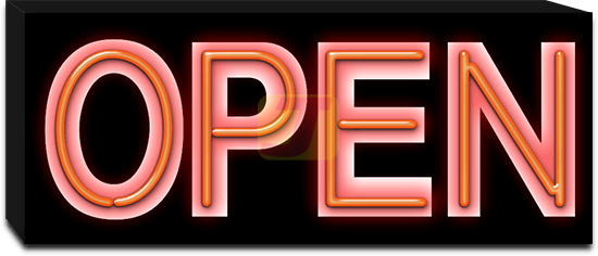 Open Vintage Style Neon Sign