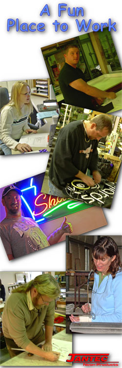 Jantec Neon Sign Employment Opportunities