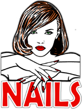Nails with Girl Window Cling Sign