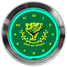 Irish Erin Go Bragh Neon Clock