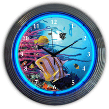 Aquarium Neon Clock