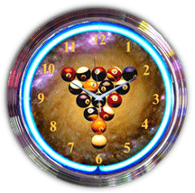 Billiards Spaceballs Neon Clock