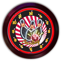 Bowling Neon Clock