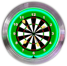 Darts Neon Clock