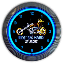 Motorcycle Sturgis Neon Clock
