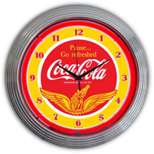 Coca-Cola Wings Neon Clock