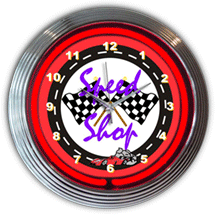 Speed Shop Neon Clock