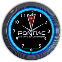 Pontiac Driving Excitement Neon Clock