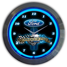 Powered By Ford Neon Clock