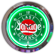 Last Chance Garage Neon Clock