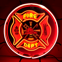 Fire Department with Silkscreened Backing Neon Sign