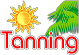 Tanning with Sun Static Cling Window Sign