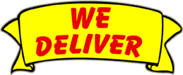 We Deliver Banner Window Cling
