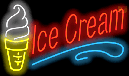 Ice Cream Neon Sign with Graphic and Stylish Underline Ice Cream Neon Sign with Graphic and Stylish Underline