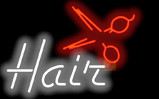 Animaged Hair with Scissors Neon Sign Animaged Hair with Scissors Neon Sign